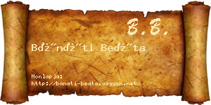 Bánáti Beáta névjegykártya