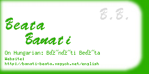 beata banati business card